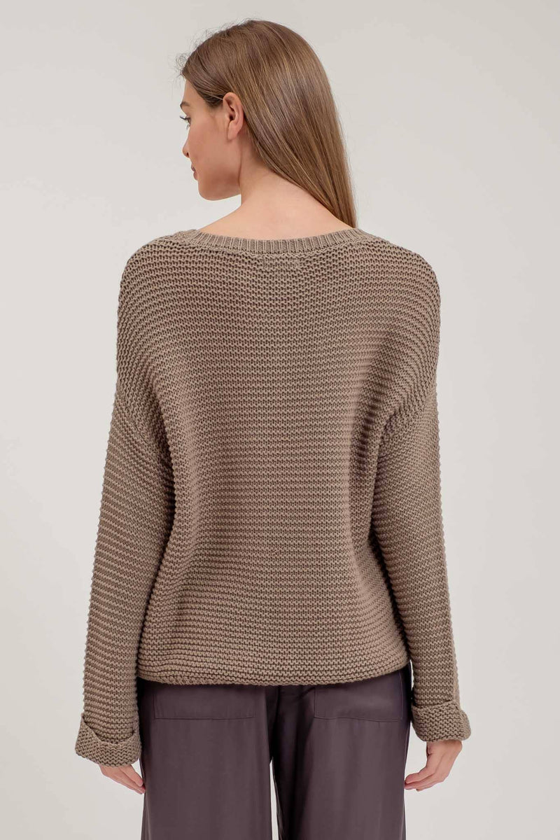 Chunky Knit Cuff Sleeve Sweater Olive - Shop Emma's 