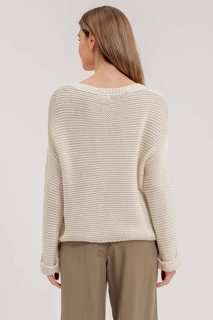 Chunky Knit Longsleeve Sweater Oatmeal - Shop Emma's 