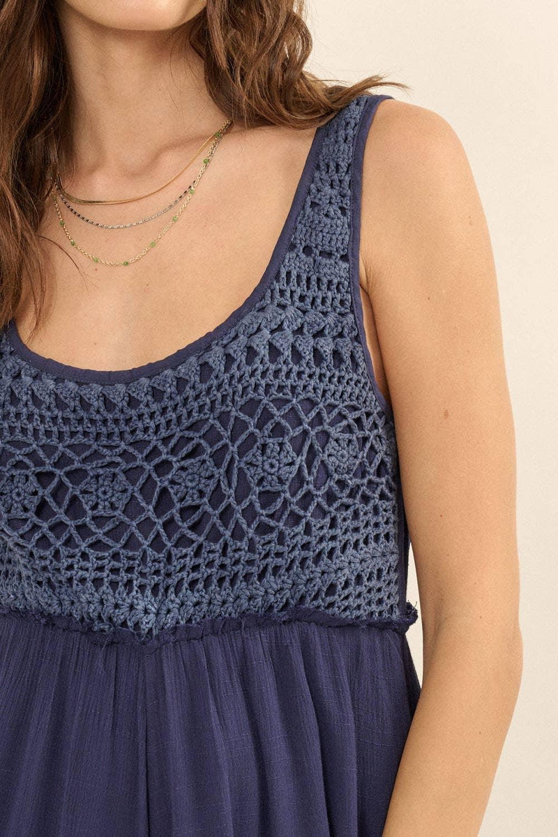 Crochet Lace High-Waist Jumpsuit - Shop Emma's 