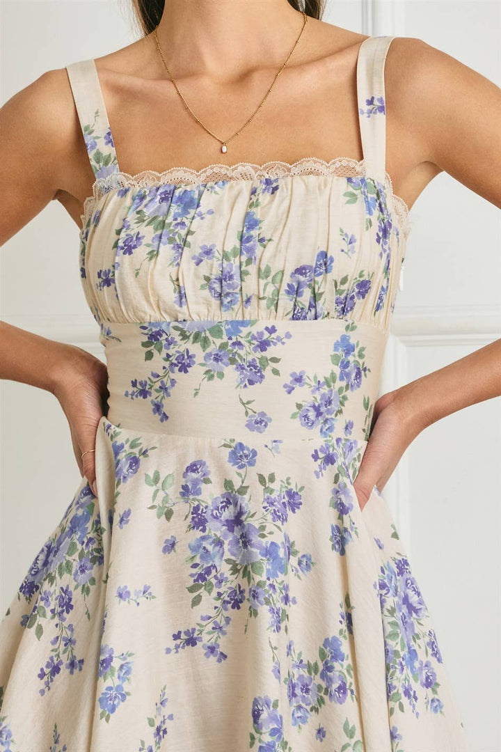 Dress Forum - Fleur Bleu lace Trim Circular Mini Dress