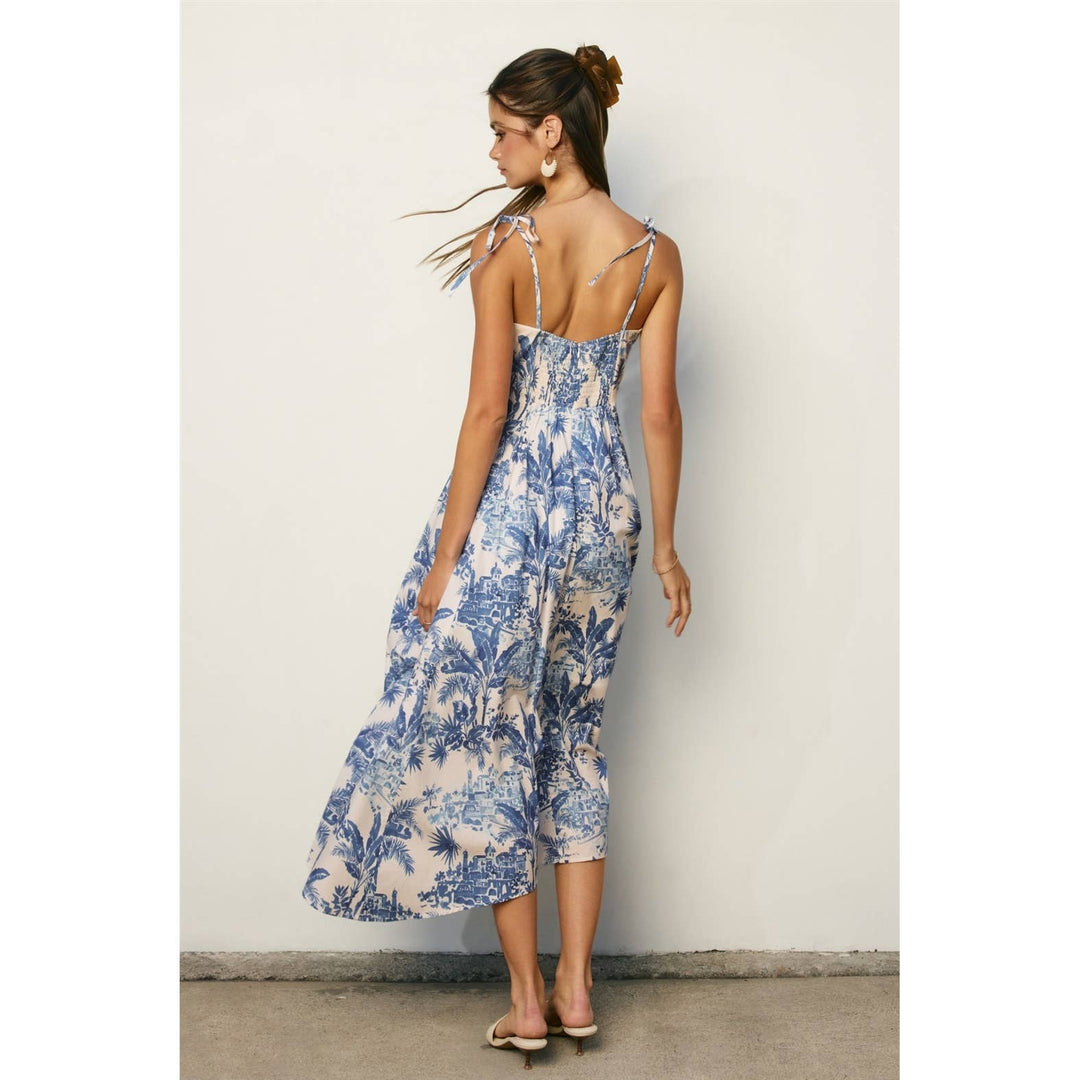 Dress Forum Laguna Palm Midi Dress Vieste Blue 3