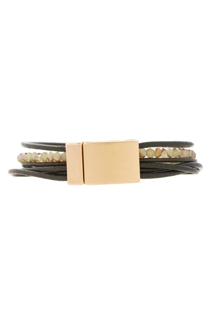 SAACHI - Leather Golden Arrow Bracelet