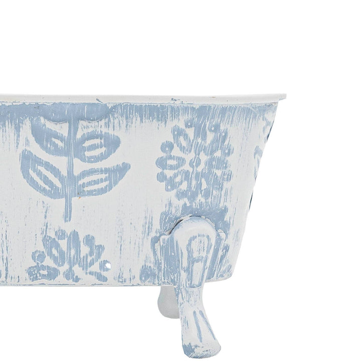 Foreside Home &amp; Garden - Claire Floral Bathtub Soap Dish Blue