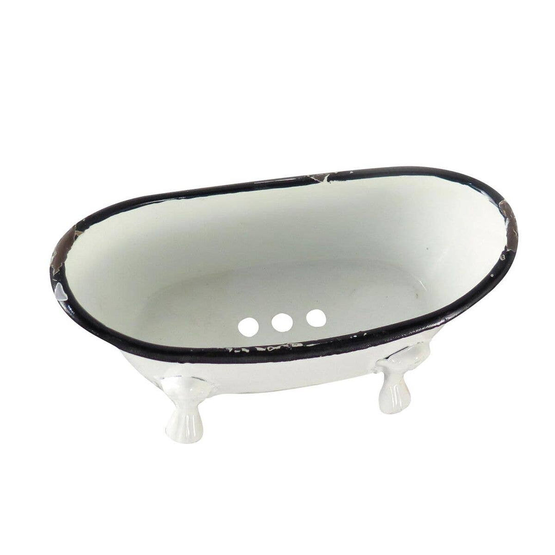 White Enamel Bathtub Soap Dish