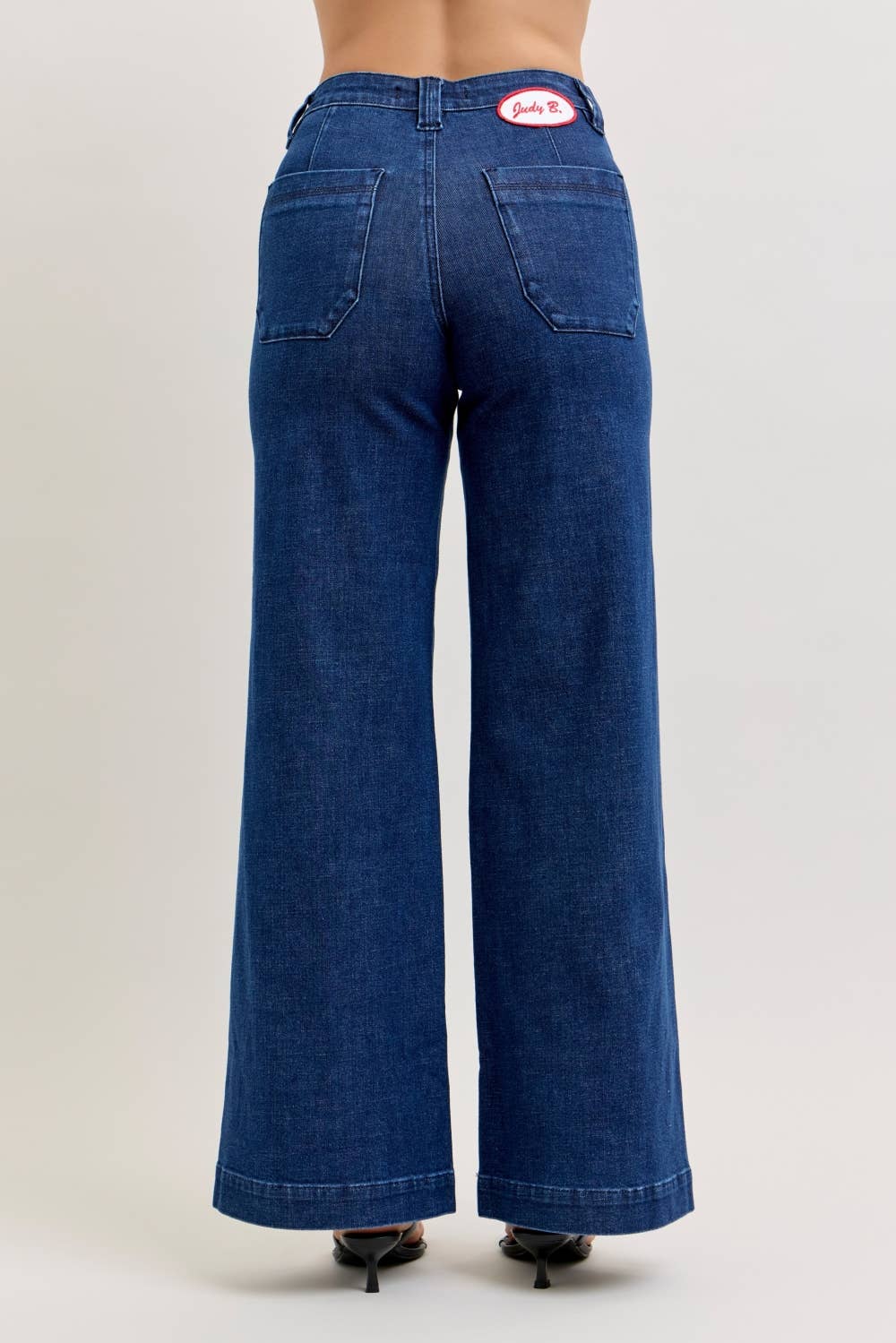 Judy Blue Jeans - Retro Wide Patch Pocket Jeans Dark Wash 3