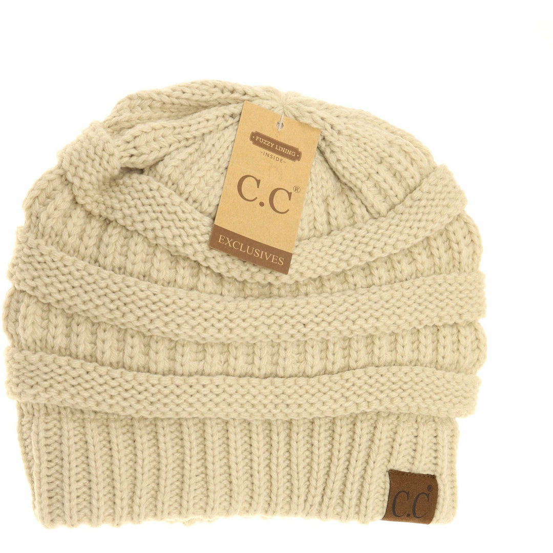 C.C Beanie Fuzzy Lined Cc Beanie Hat25