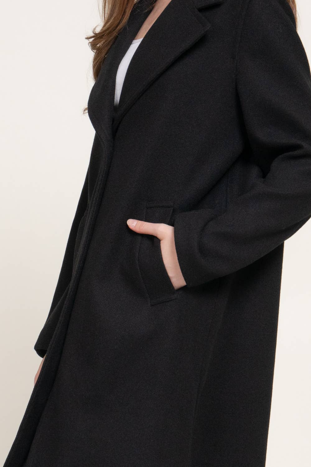 Active Basic - Long Sleeve Soft Long Coat in Black 6