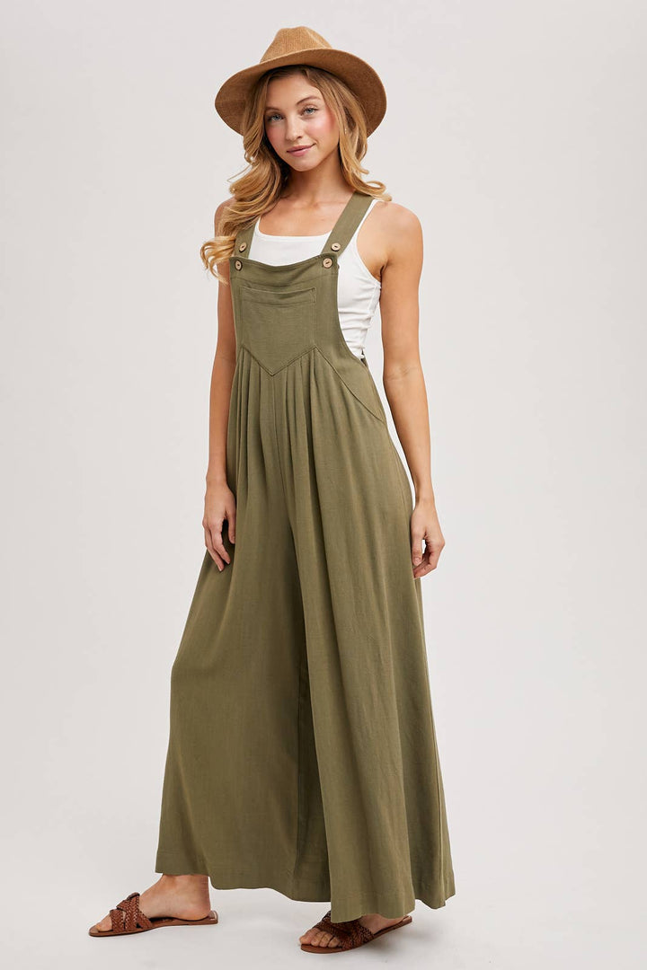 Bluivy - Flowy Wide Leg Overall Jumpsuit