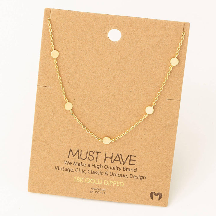 Dainty Circle Disc Station Necklace - Shop Emma&