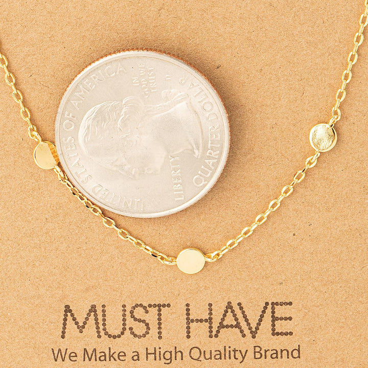 Dainty Circle Disc Station Necklace - Shop Emma&