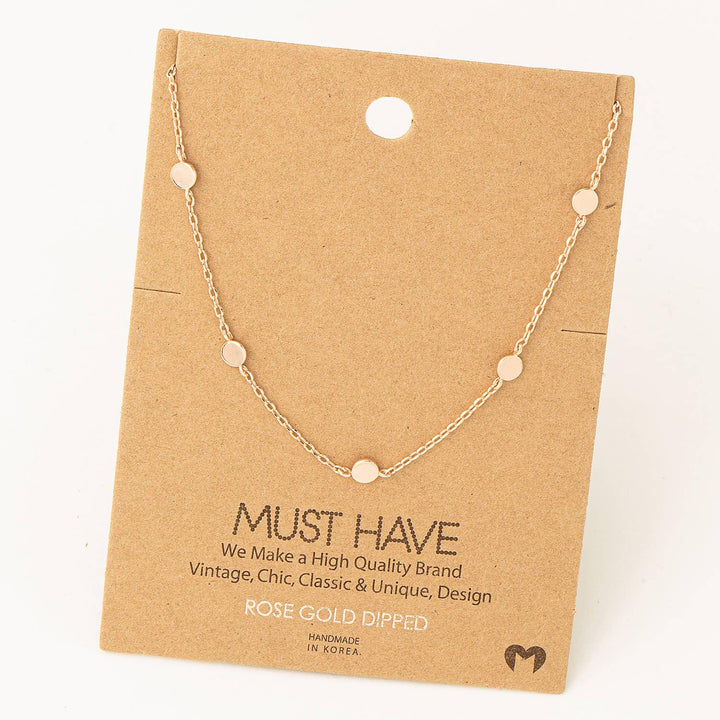 Dainty Circle Disc Station Necklace - Shop Emma&