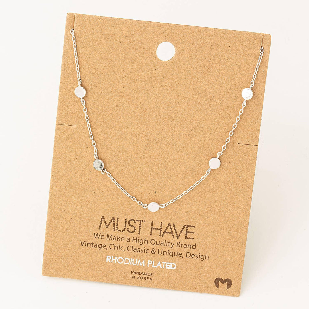 Dainty Circle Disc Station Necklace - Shop Emma&