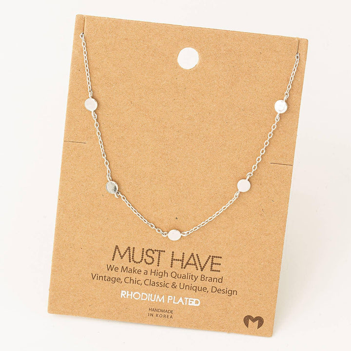 Dainty Circle Disc Station Necklace - Shop Emma&