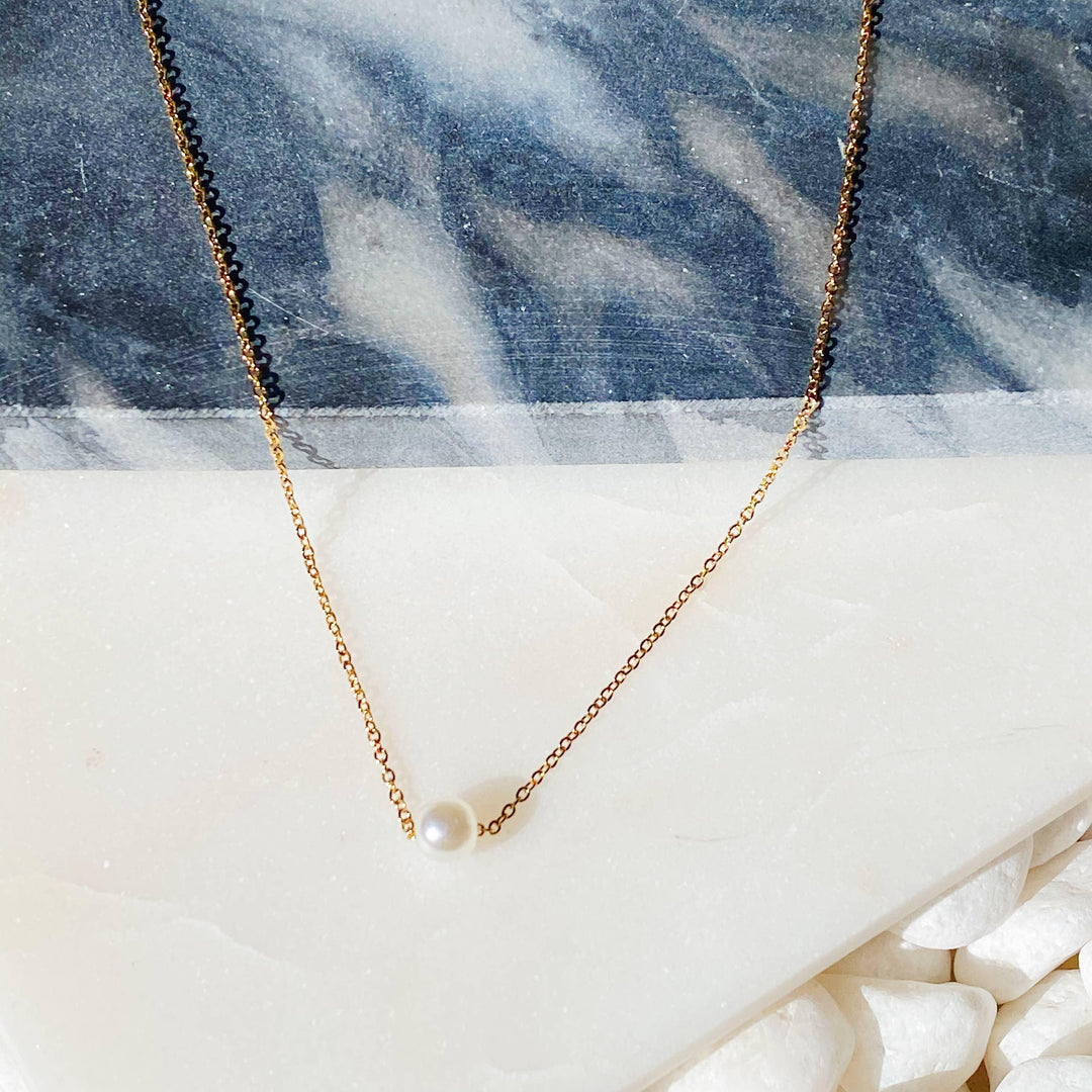 Dainty Single Pearl Necklace - Shop Emma's 