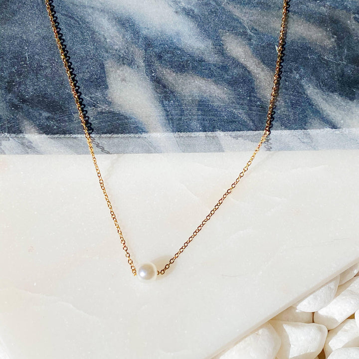 Dainty Single Pearl Necklace - Shop Emma's 