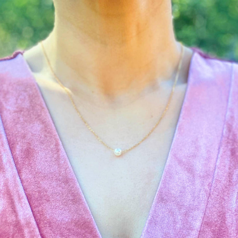Dainty Single Pearl Necklace - Shop Emma's 