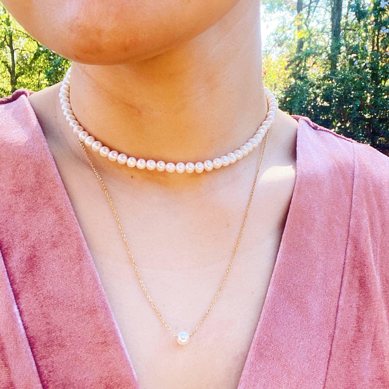 Dainty Single Pearl Necklace - Shop Emma's 