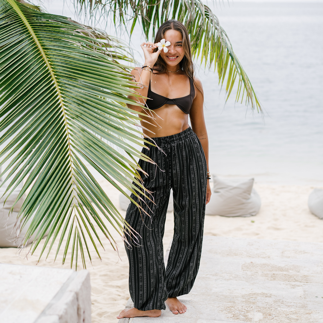 Lotus and Luna Akha Tribal Jogger Harem Pants black 1