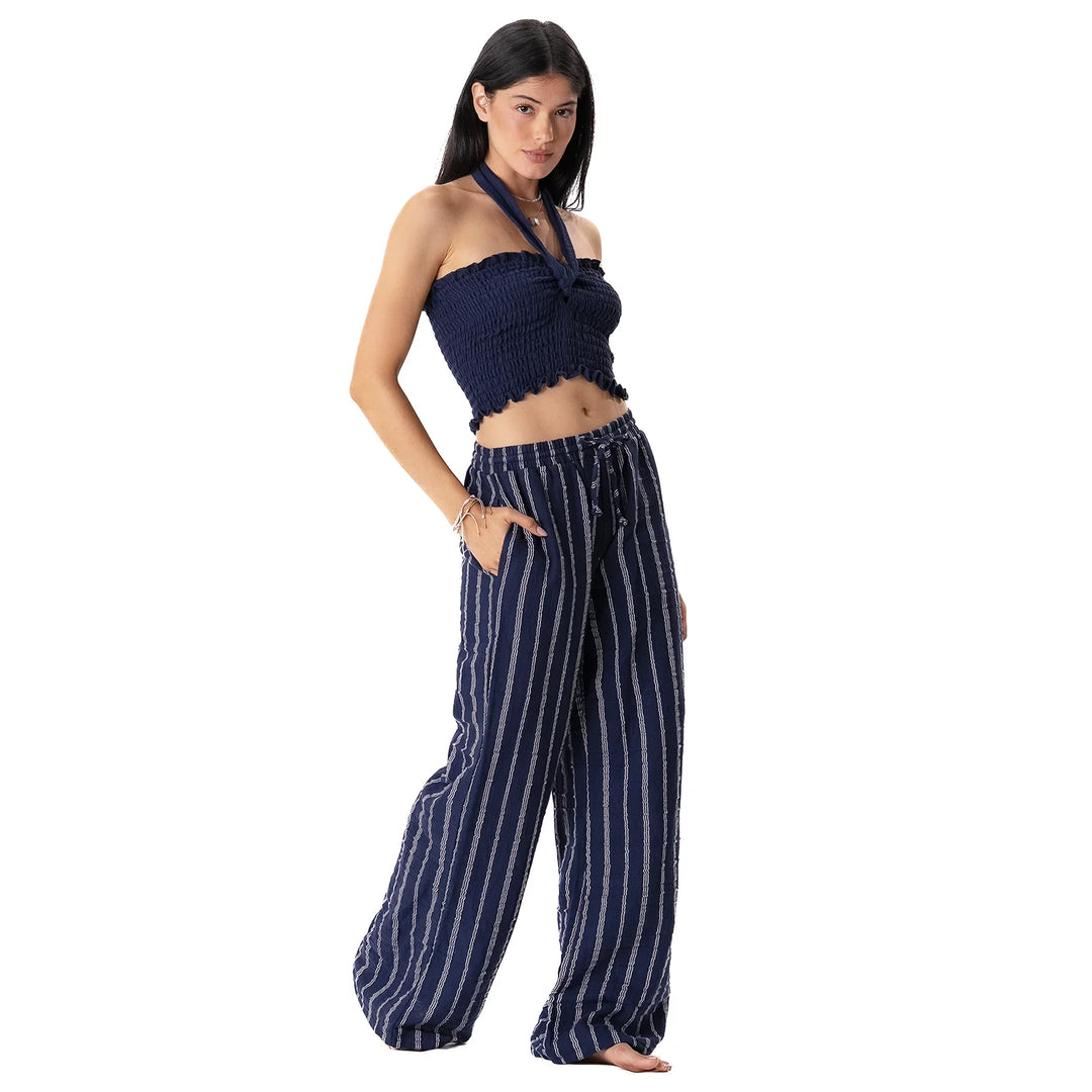 Lotus and Luna - Navy Sailor Stripe Cabana Pants 2