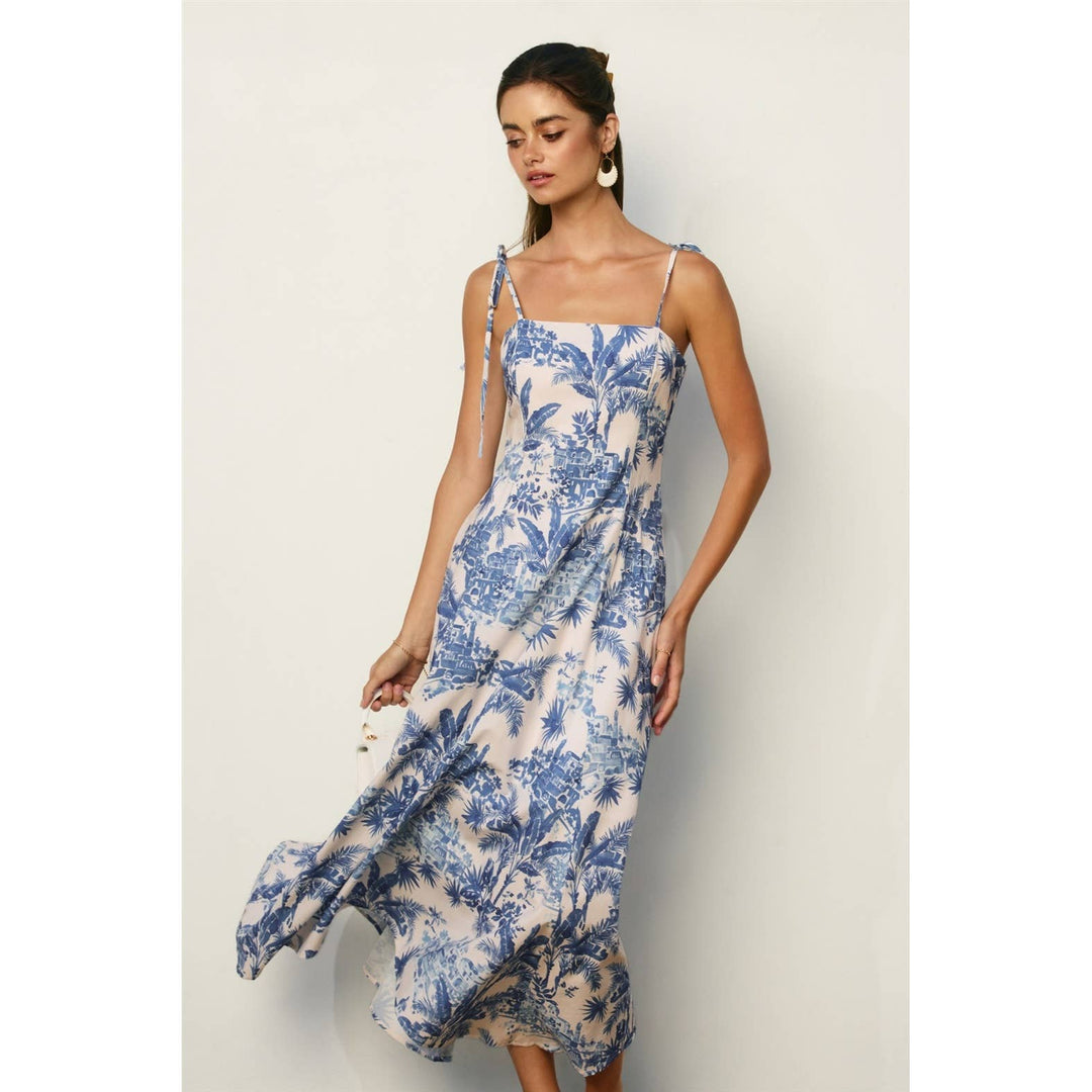 Dress Forum Laguna Palm Midi Dress Vieste Blue 5