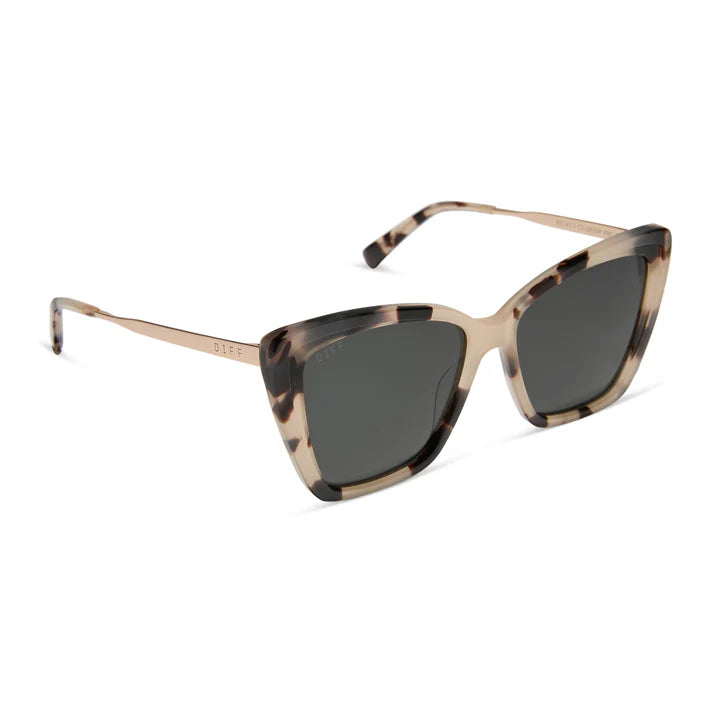 DIFF Bella II Oversized Sunglasses Cream Tortoise + Grey Gradient 1