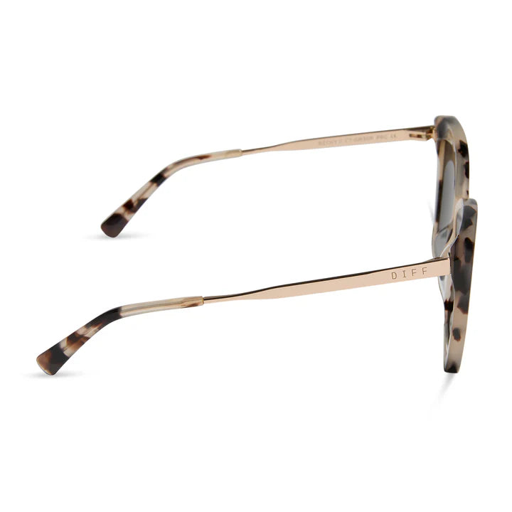 DIFF Bella II Oversized Sunglasses Cream Tortoise + Grey Gradient 2