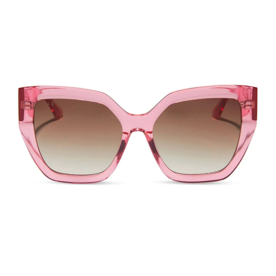DIFF Blaire Candy Pink Crystal + Brown Gradient Sunglasses