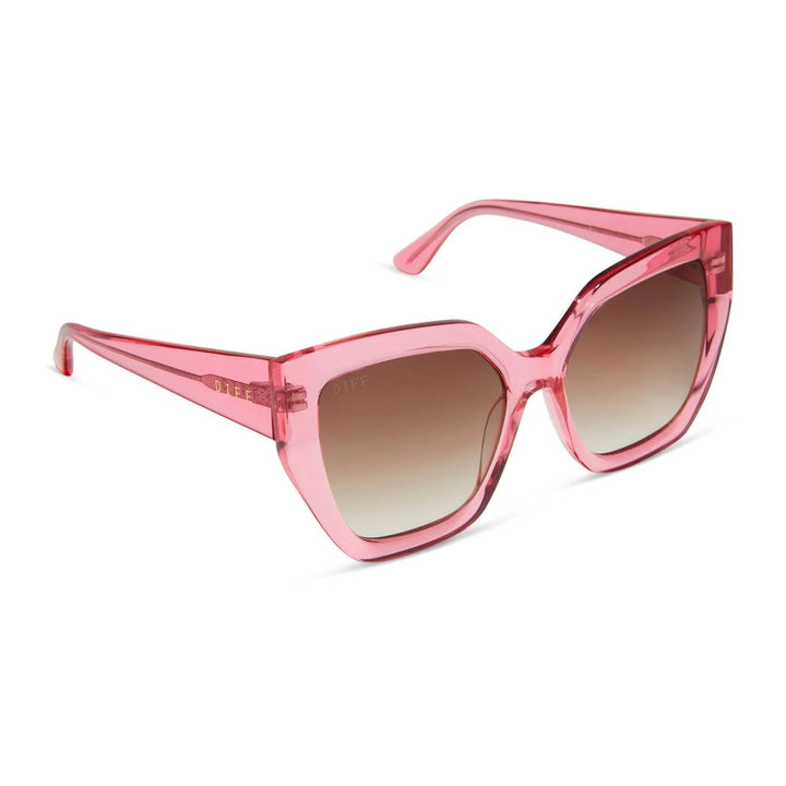 DIFF Blaire Candy Pink Crystal + Brown Gradient Sunglasses 1