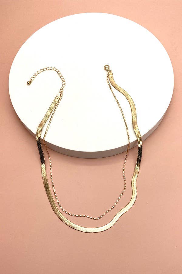 Double Snake and Largo Chain Necklace - Shop Emma's 