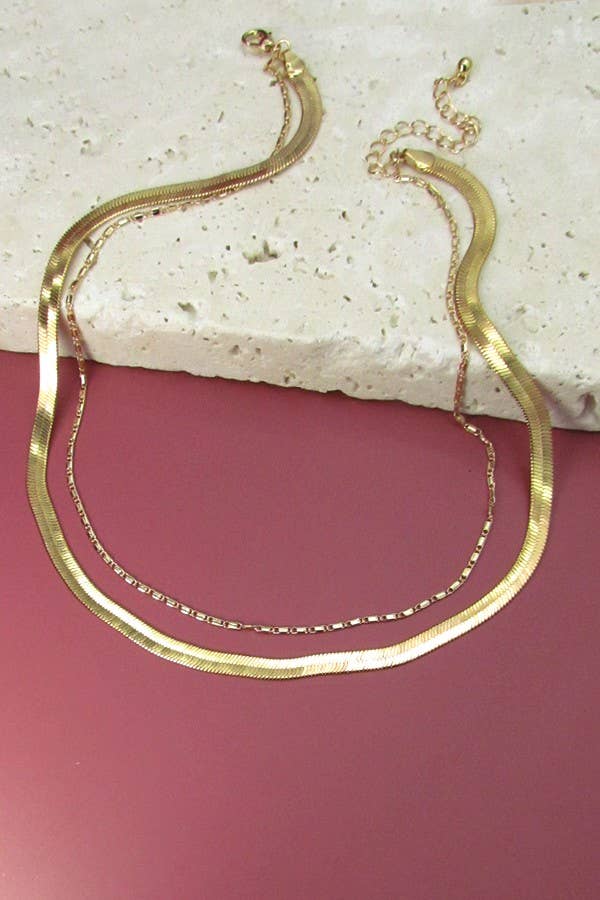 Double Snake and Largo Chain Necklace - Shop Emma's 