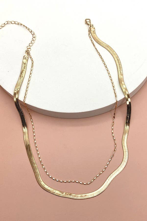 Double Snake and Largo Chain Necklace - Shop Emma's 