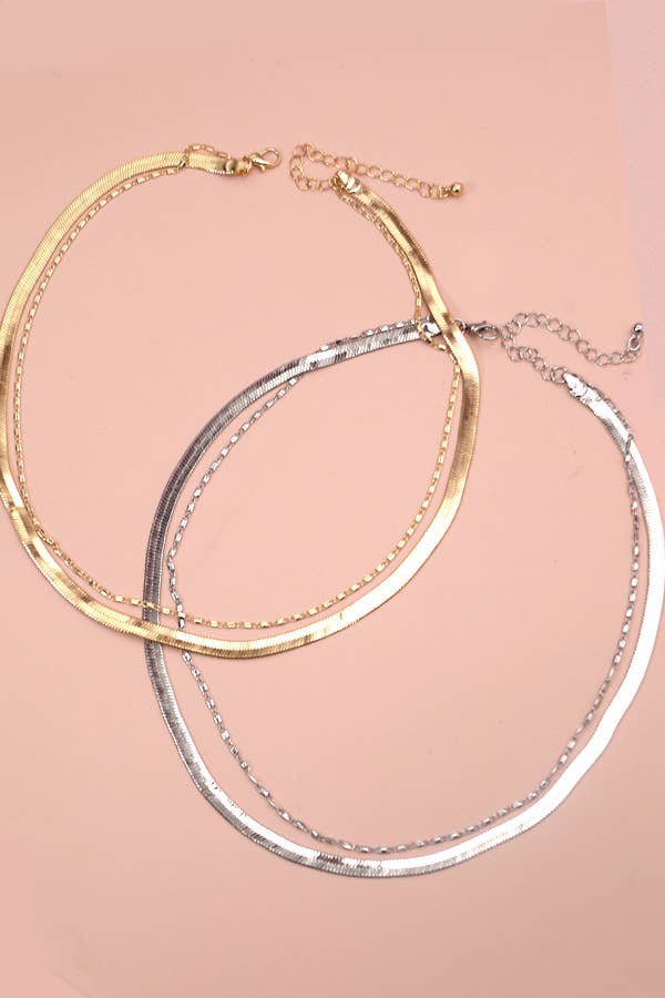 Double Snake and Largo Chain Necklace - Shop Emma's 