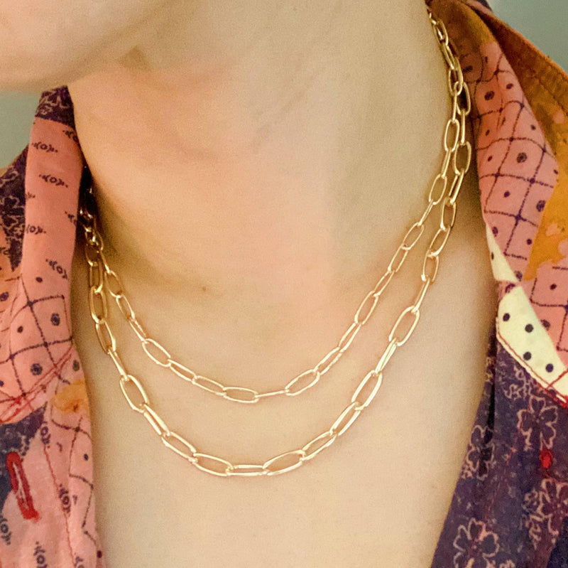 Double The Gold Chain Link Necklace - Shop Emma's 