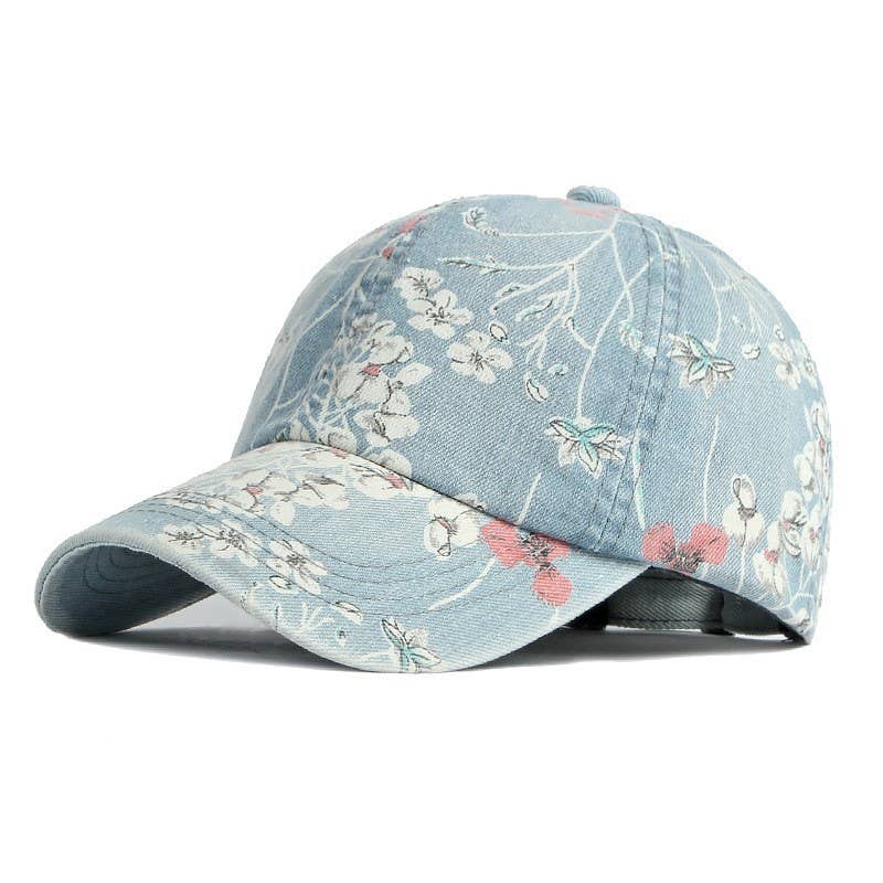 Floral Jean Casual Baseball Cap – Ponytail-Friendly Adjustable Hat | JOSSLYN