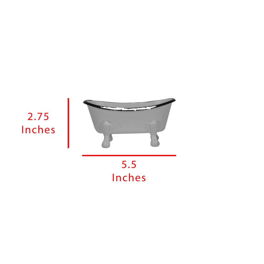 White Enamel Bathtub Soap Dish