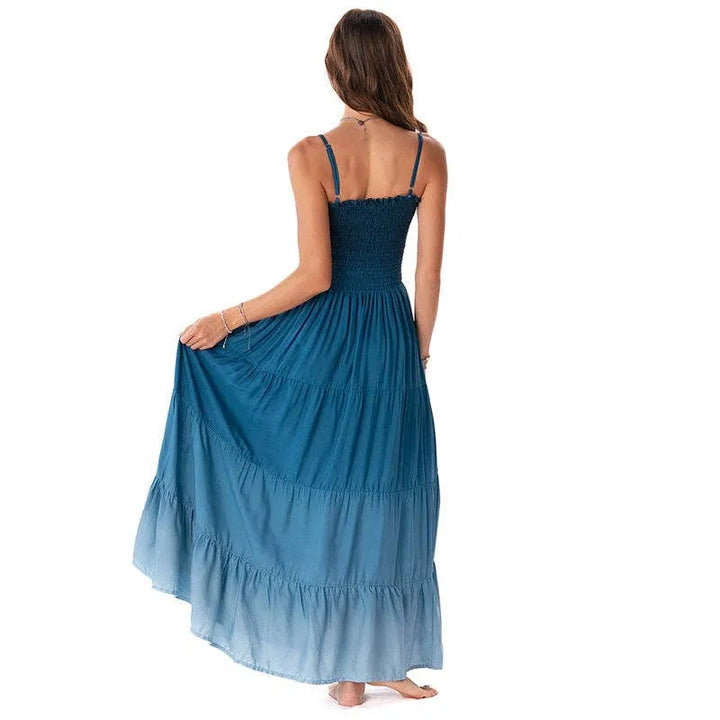 Lotus and Luna Ocean Mist Rayon Mai Tai Maxi Dress 4