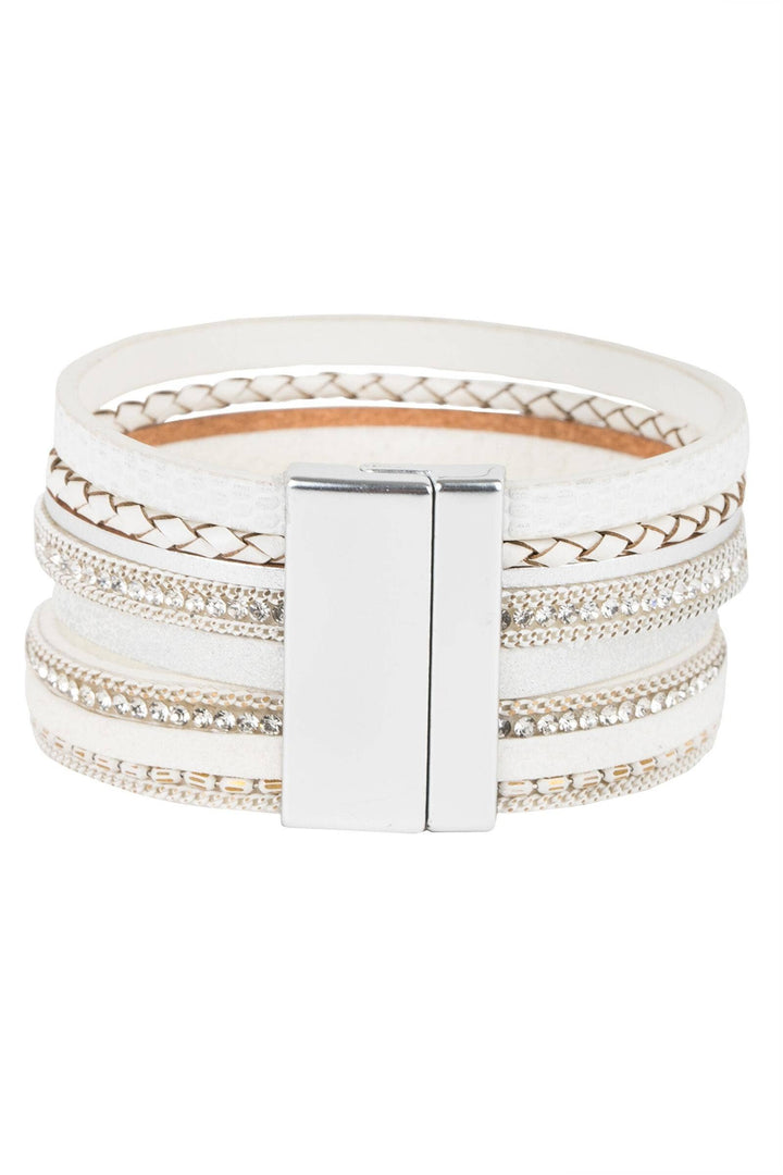 Saachi Santorini Pearl Leather Wrap Bracelet