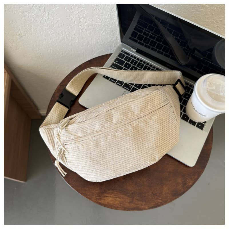 Corduroy Crossbody Sling Belt Bag – Convertible Waist Pack | JOSSLYN