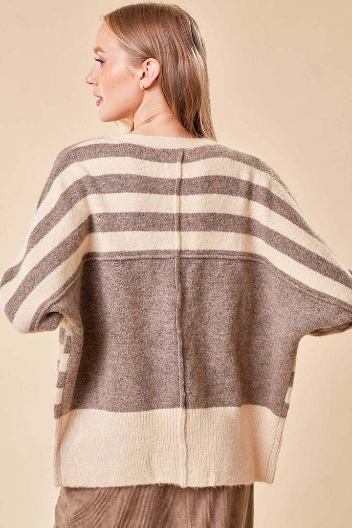 Striped Sweater Cardigan3