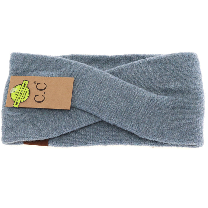 Soft Crossed C.C Eco-Friendly Headband Steel Blue