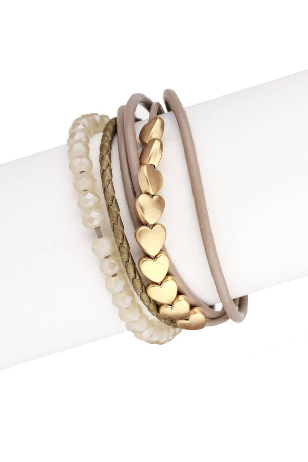 SAACHI - Multi Strand Heart Bracelet