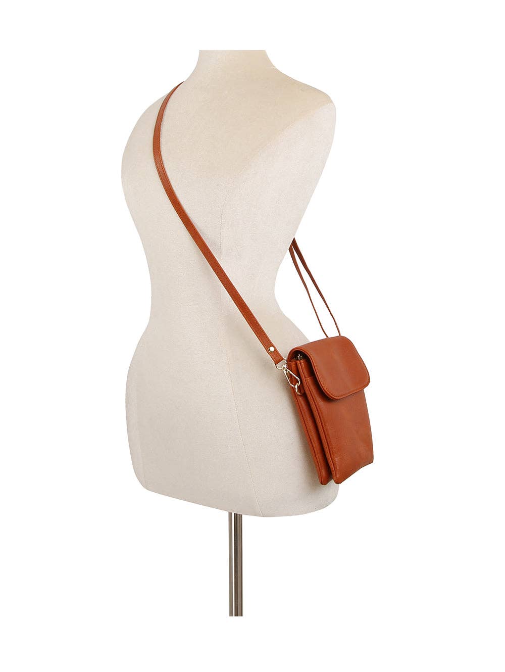 Handbag Factory Corp - Cell Phone Crossbody Purse Brown 4