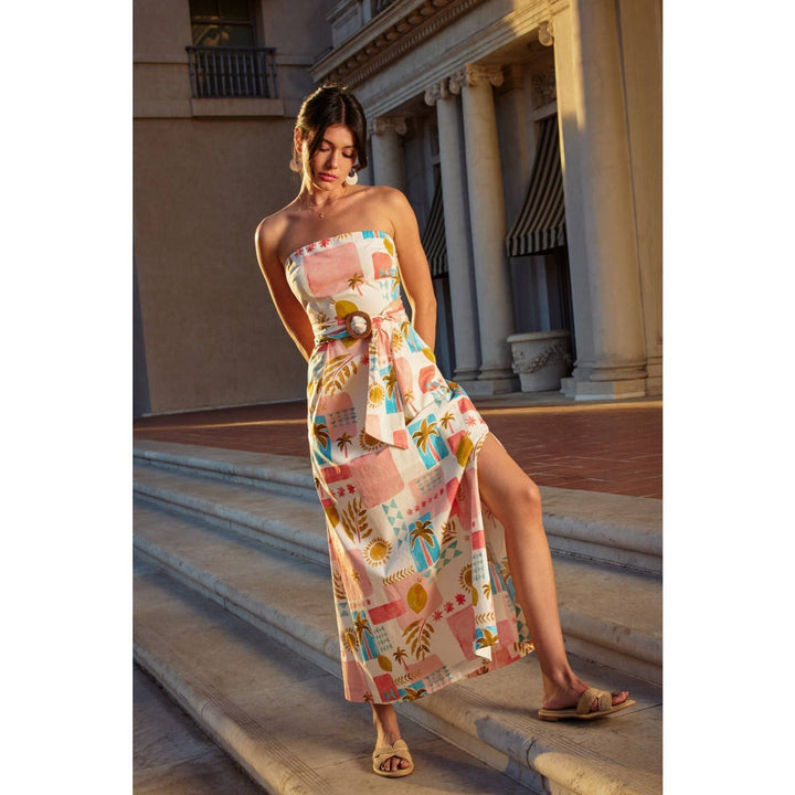 Dress Forum - Moroccan Spring Rattan Belt Strapless Maxi Dress Amalfi Coast 5