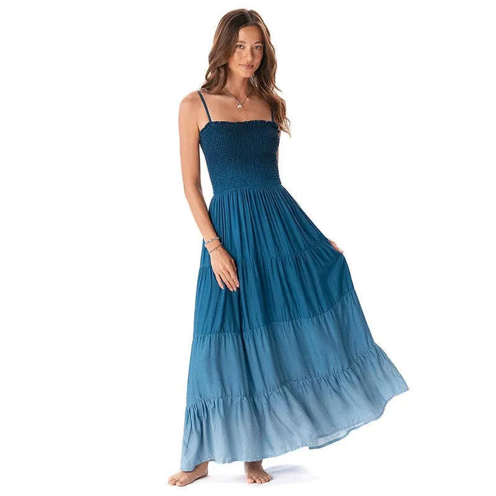 Lotus and Luna Ocean Mist Rayon Mai Tai Maxi Dress