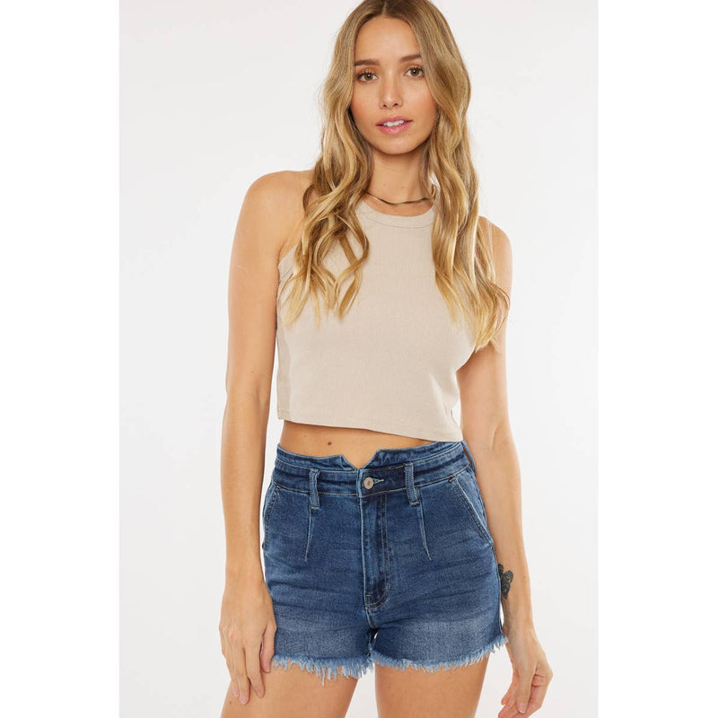 Kan Can Frayed Hem Jean Shorts