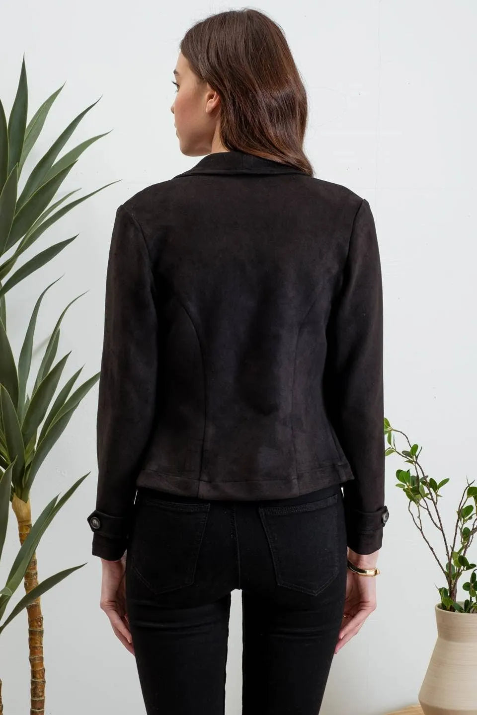 Faux Suede Zip Moto Jacket - Shop Emma's 