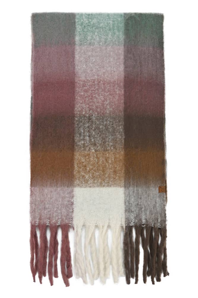 C.C Multi Color Block Plaid Scarf