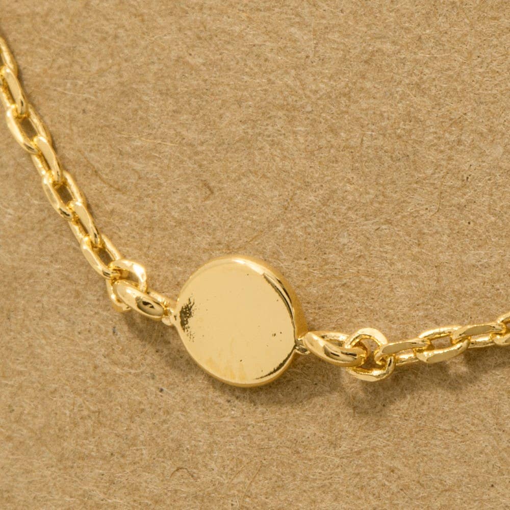 Dainty Circle Disc Station Necklace