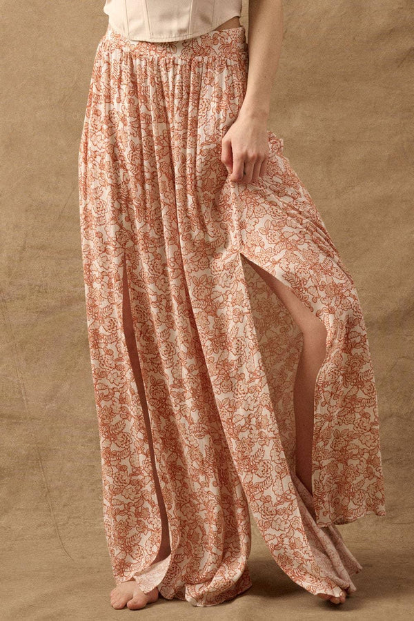 Floral High Waist Wide-Leg Flare Pants - Shop Emma's 