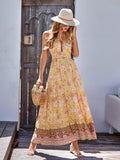 Floral Print Halter Tie Maxi Dress - Shop Emma's 